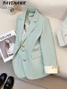 Women Long Sleeve Office Lady Blazers Autumn Winter Solid Casual Single Breasted Chic Notched Blazer Ladies Jackets Clothes 3