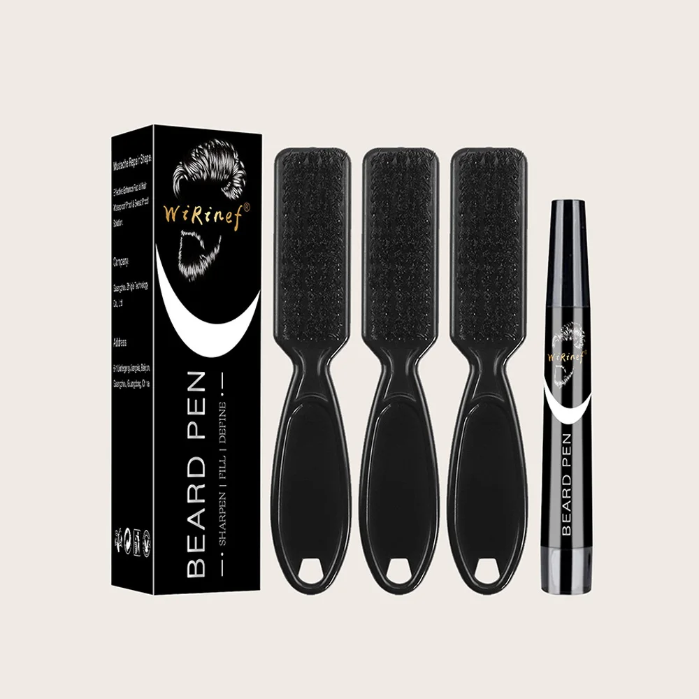 Beard Pen Filler Single Piece or Set Barber Styling Pencil Waterproof Black Hair Enhancer Brush Cosmetic Repair Tool
