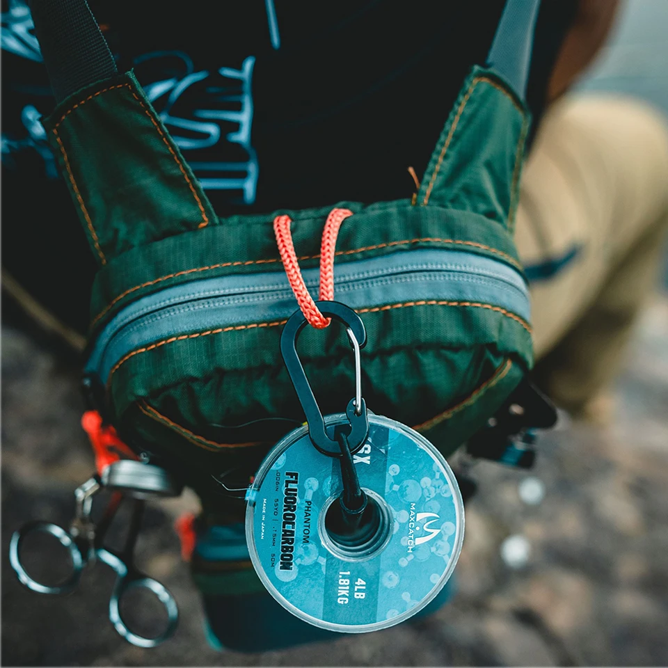 100% Fluorocarbon Tippet Fly Fishing Line 50m/55Yds 1X2X3X4X5X6X Leader Line with holder and Tender Maximumcatch fishing line,fishing tackle