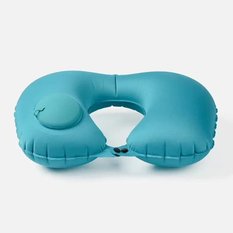 Nap Pillow Press Inflatable Travel Outdoor U-shaped Neck Pillow Milk Silk Inflatable