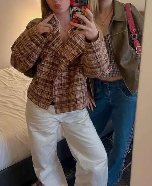 Vintage Plaid Overcoat