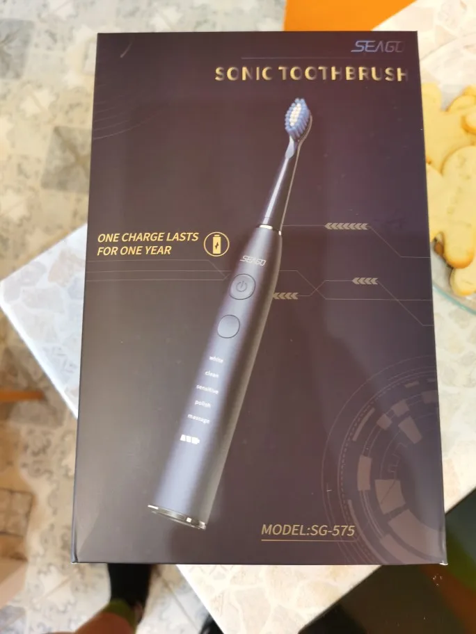 SEAGO SG-575 Szczoteczka soniczna | 5 końcówek | etui podróżne photo review