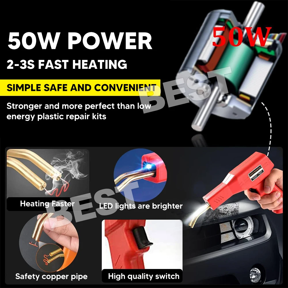Handy Plastic Welder Garage Tool Bumper Crack Repair Welding Machine Staple Set — view 3