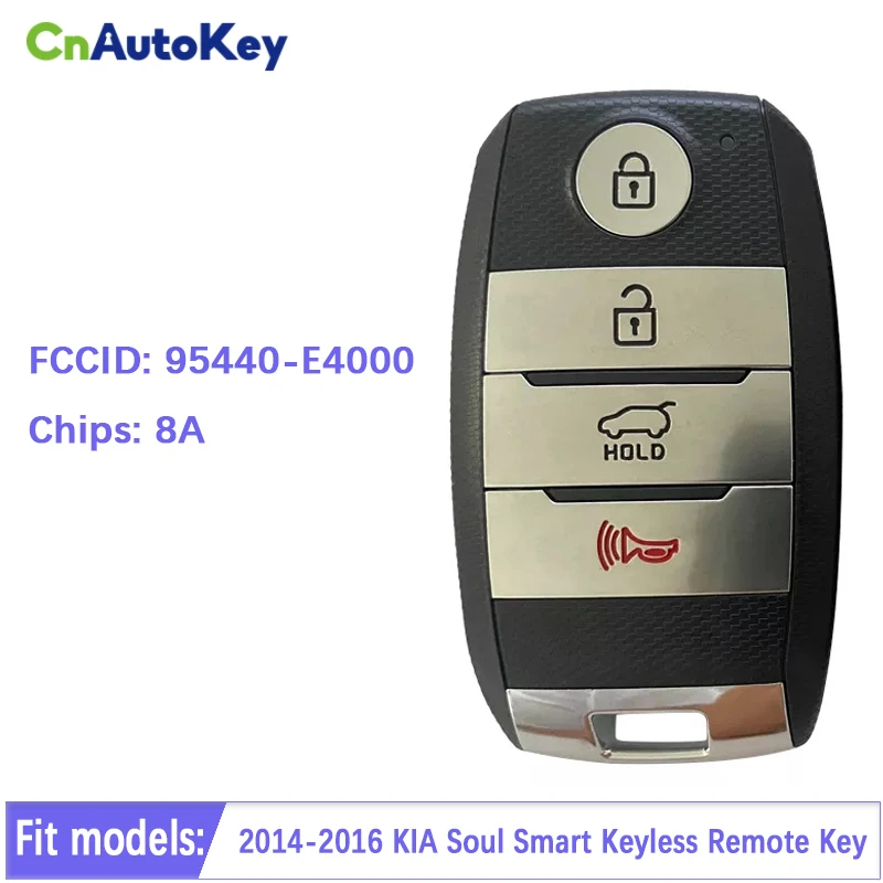 

CN051152 Aftermarket Smart Auto Key For KIA Soul 2014-2016 Keyless Remote 8A Chip 4 Button 433Mhz FCCID 95440-E4000 CQ0FN00100