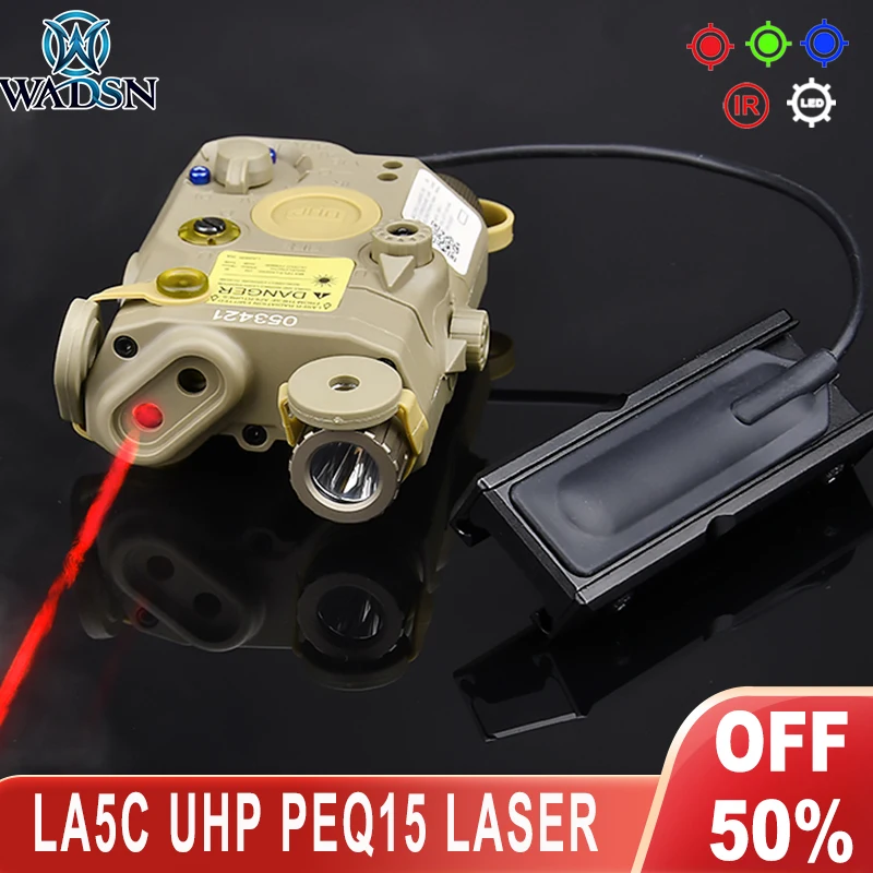 WADSN Tactical PEQ15 LA5C UHP Red Green Blue Dot IR Laser PEQ 15