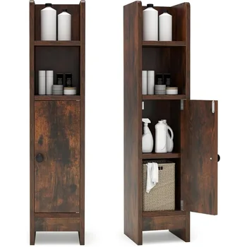 Small Slim Corner Bathroom Storage Cabinet 1