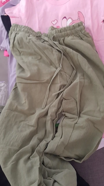 Elegant Cotton Linen Summer Trousers for Women - High Waist Fit photo review