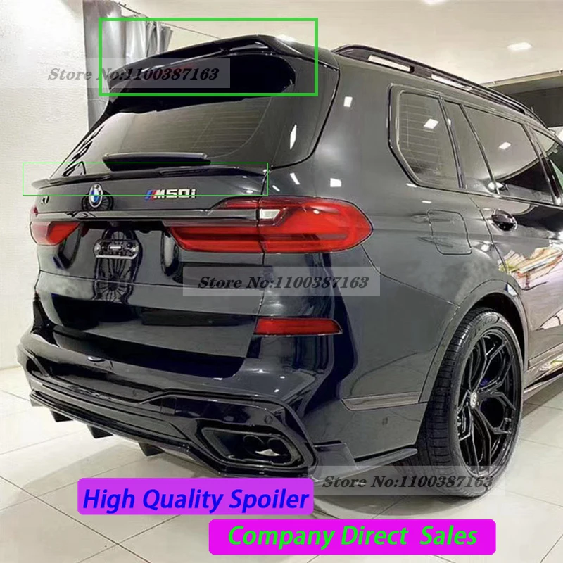 

Car Accessories Carbon fiber Material Gloss Black Color Rear Boot Trunk Wing Rear Roof Spoiler For BMW X7 G07 SUV 2019-2021
