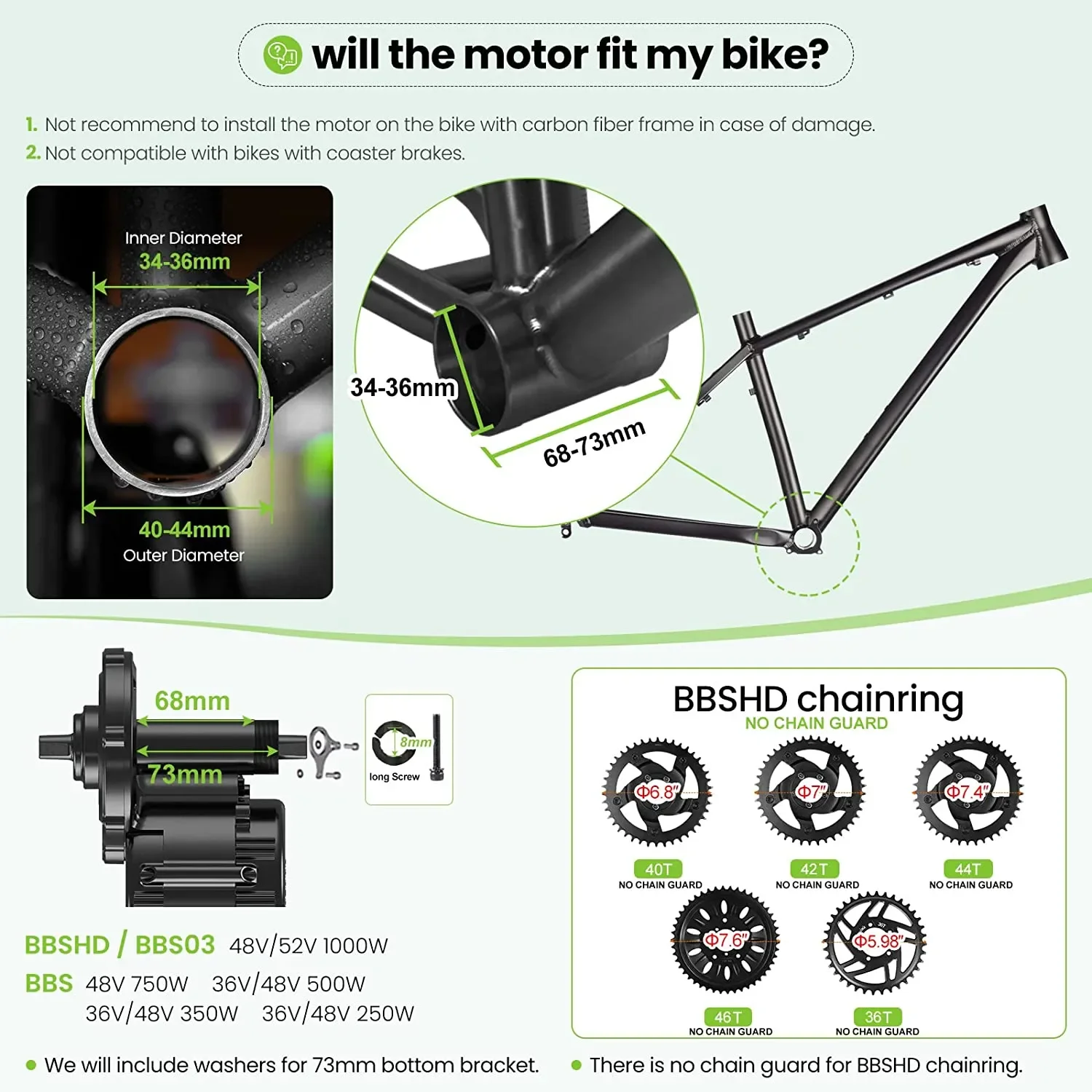 Bafang Mid Drive Motor Electric Bike Conversion Kit 48V 52V 1000W ebike motor kit