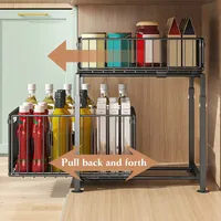 Organisateur sous évier à 2 niveaux avec tiroir coulissant, rangement de cuisine avec étagère coulissante à accès facile pour une cuisine sans désordre 4
