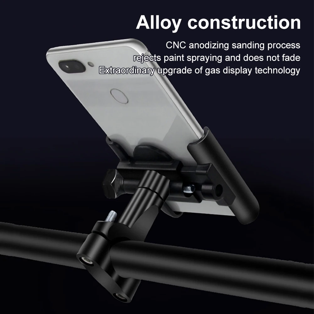 Bicycle Phone Holder 360 Rotatable Aluminum Non-slip GPS Bracket Adjustable MTB Bike Motorcycle Handlebar Phone Mount Stand