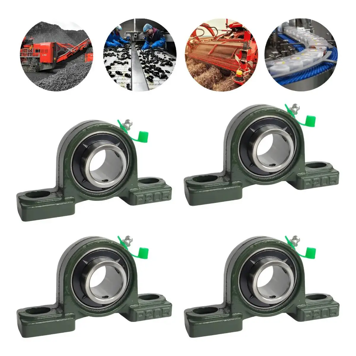 Kit de 4 Chumaceras UCP205-16 de 1 Pulgada | Rodamiento con Base Tipo Pedestal
