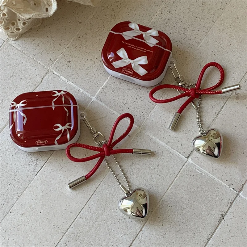 Étui Silicone AirPods 2/1/3/4 Pro 1/2 - Coque Souple Avec Breloque Coeur - Anti-rayure