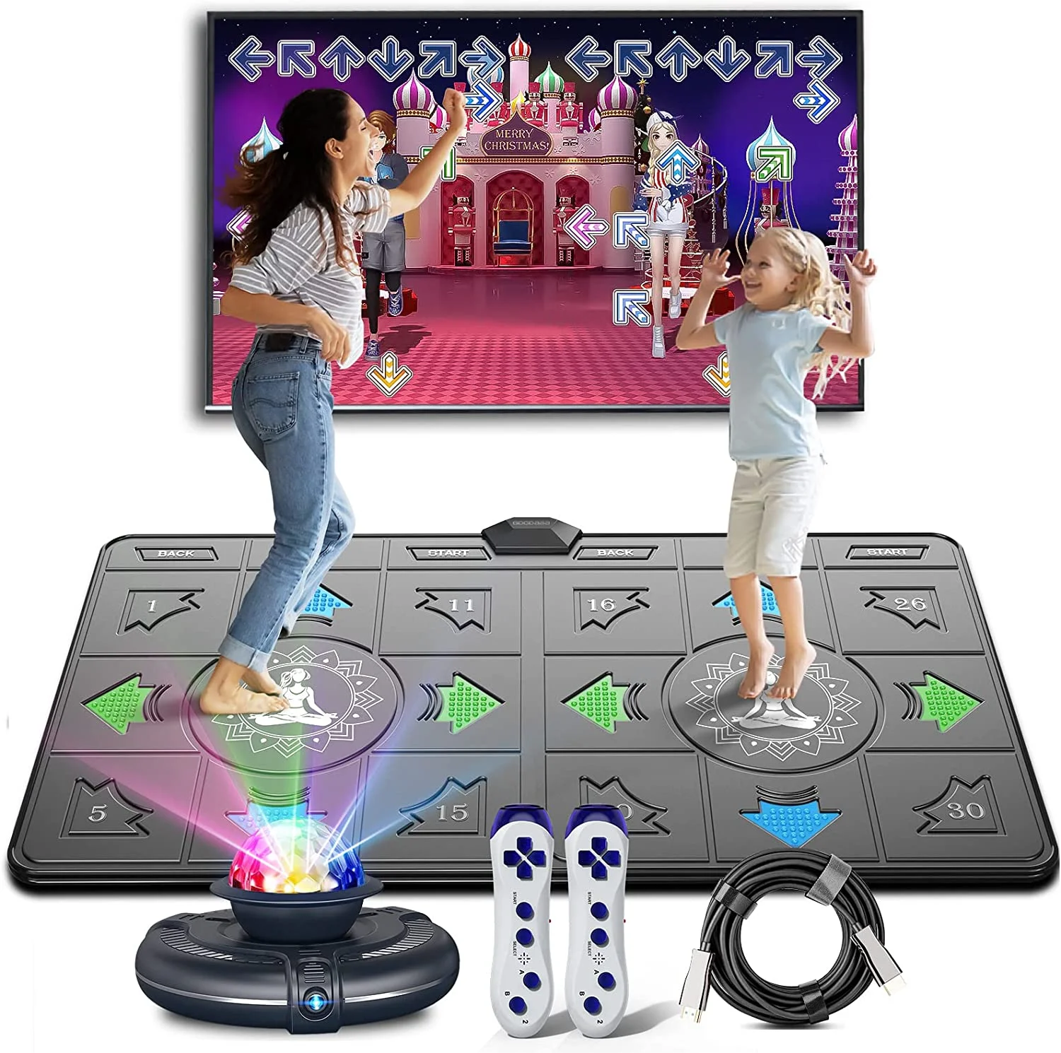 Dance Mat Game TV/PC Double Family Sports Motion Sensing Non-Slip Music Fitness Carpet Birthday Gift Kids/Adults dance mat