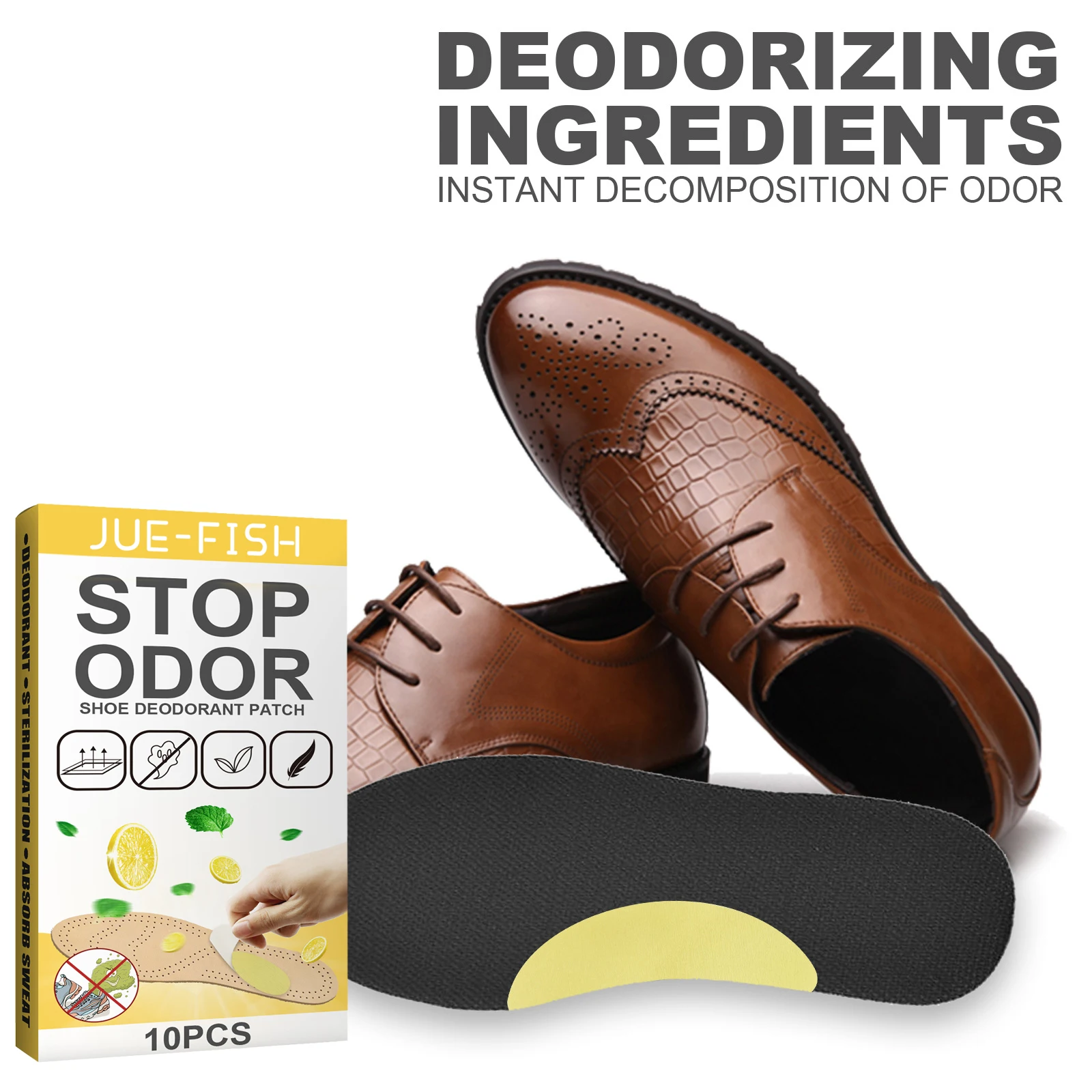 Natural Shoe Deodorant Patches Anti Odor Insole Inserts