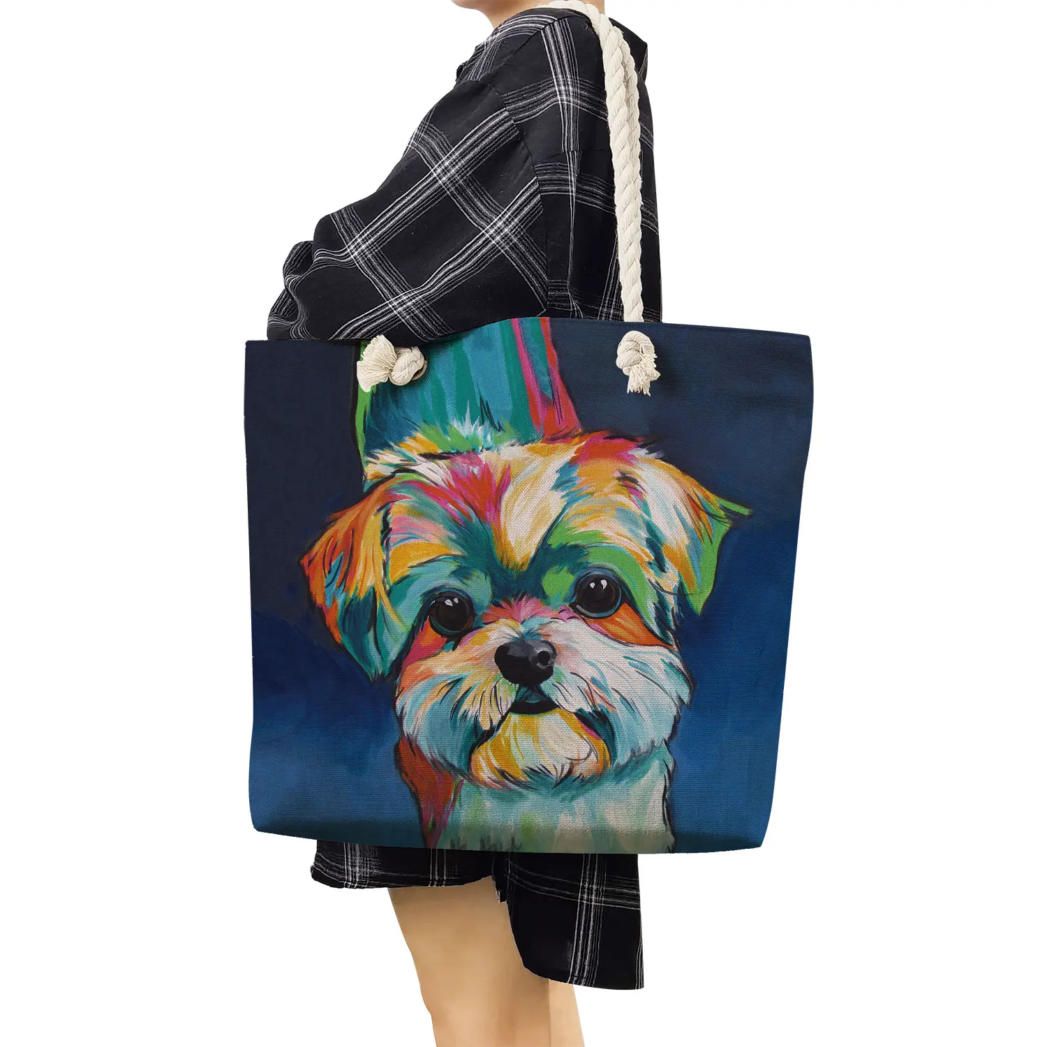 未使用 GALCO KODIAK ホルスター＆弾帯セット 右利き用 KHB34H Casual Oil Painting Dog Print Shopping Bags for Groceries