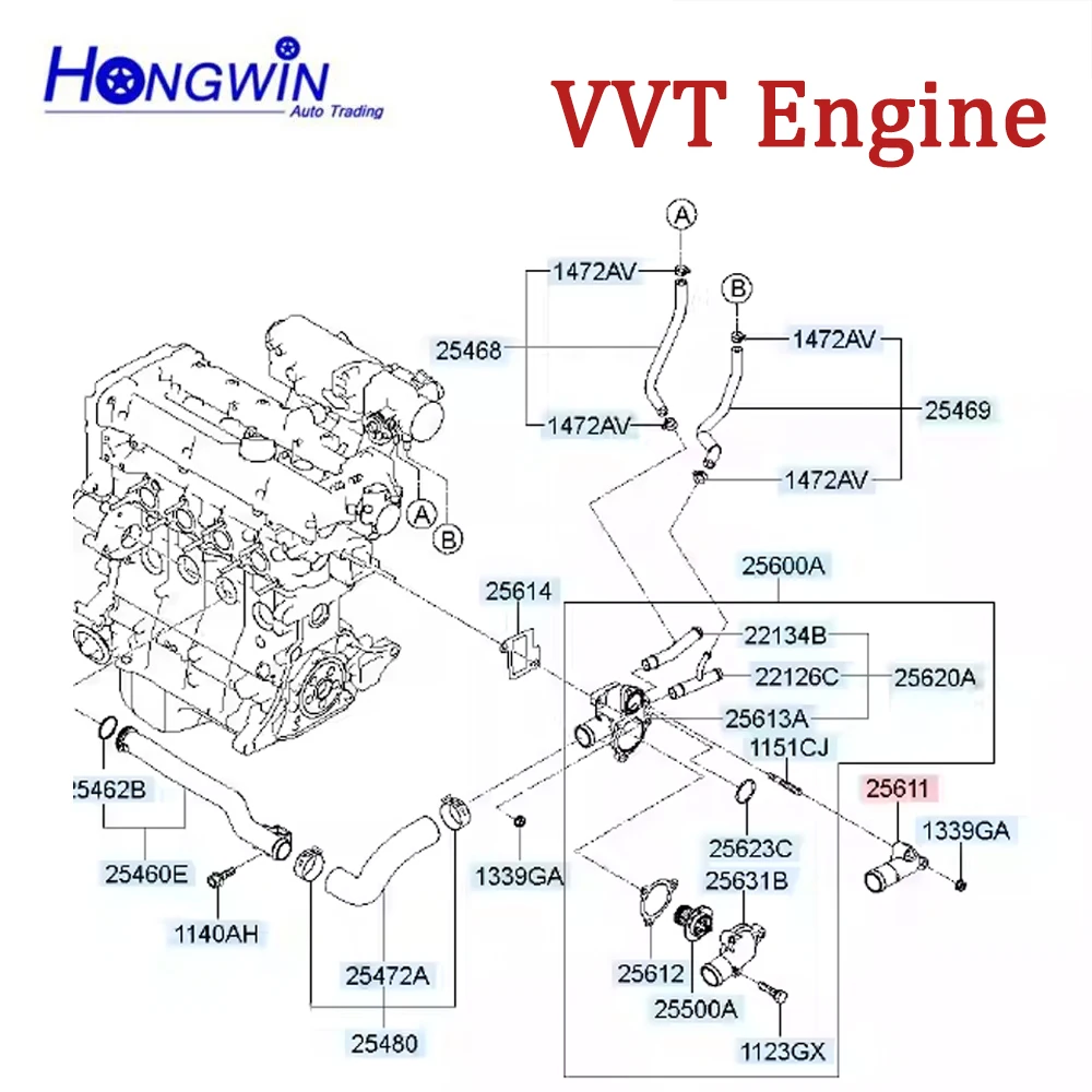 Thermostat Assembly Housing 1PC 25620-26160 25631-23501 25620-26870 25631 26870 For Hyundai Elantra Accent Sonata Tucson Kia Rio