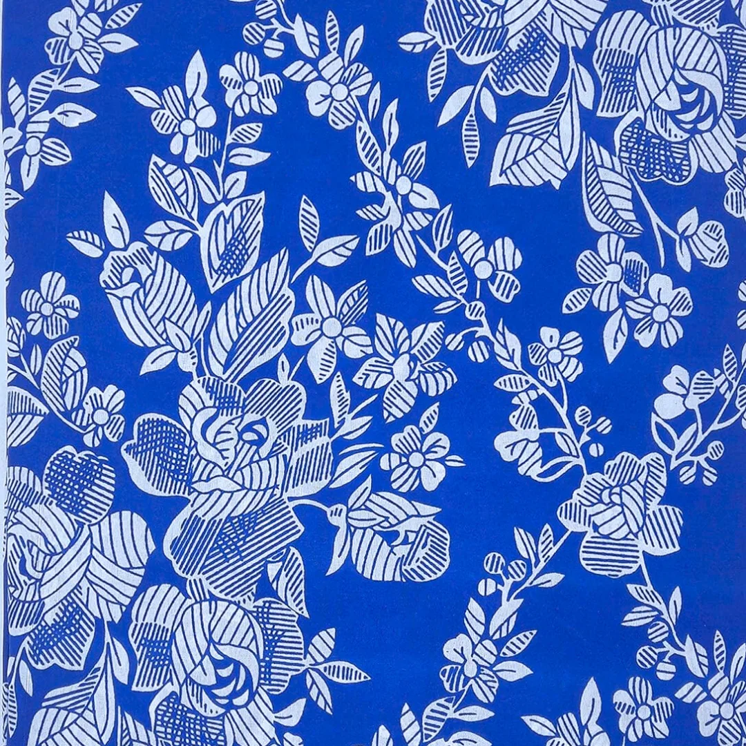 KROWN - Funda Ajustable para Colchón Azul, Cierre con Cremallera, Estampado Floral, Disponible en Diferentes Medidas, Transpirable, Adaptable. 90x190/200 cm,105x190/200 cm,135x190/200 cm,150x190/200 cm