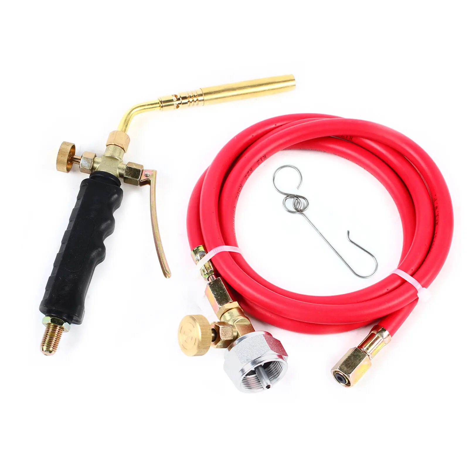 Mapp Propane Gas Burner Welding Gun Brass Torch Adjustable Flame Control With 1.6m Hose wp 9 tig wp9 120a tig torch burner hose argon welding accessories head parts air cooled