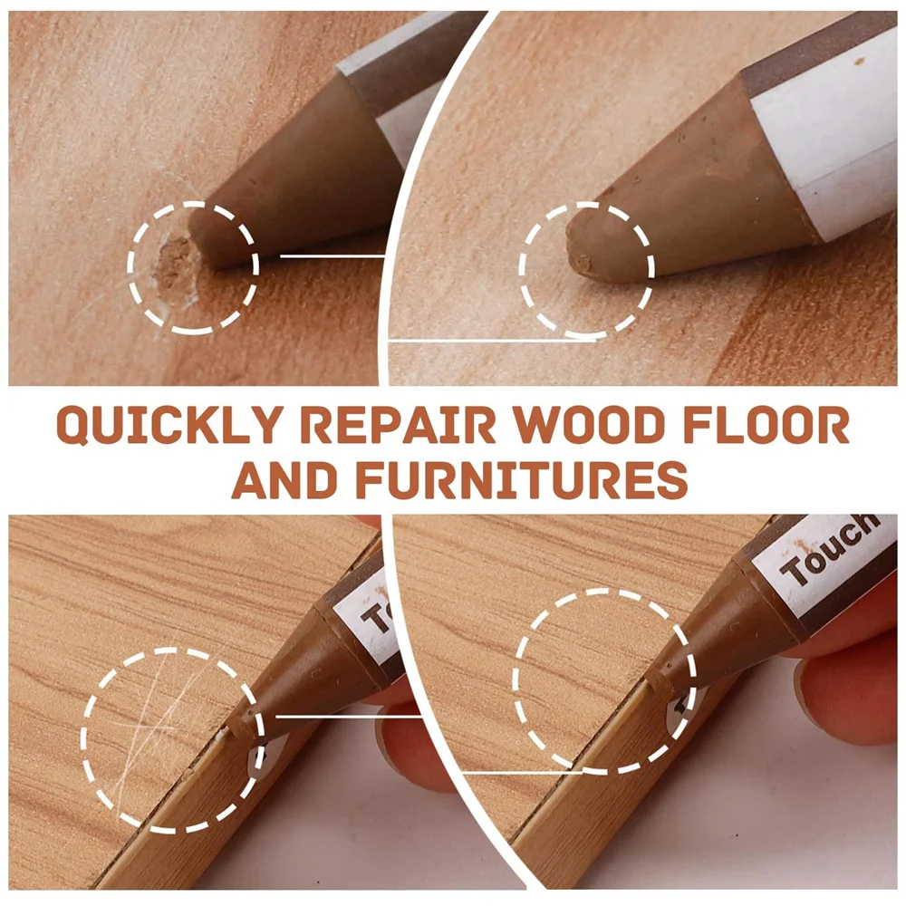 SEISSO 50Pcs Furniture Repair Kit 24 Colors Wood Filler Paint for Scratches Cracks Discoloration on Tables Cabinets Floors Doors