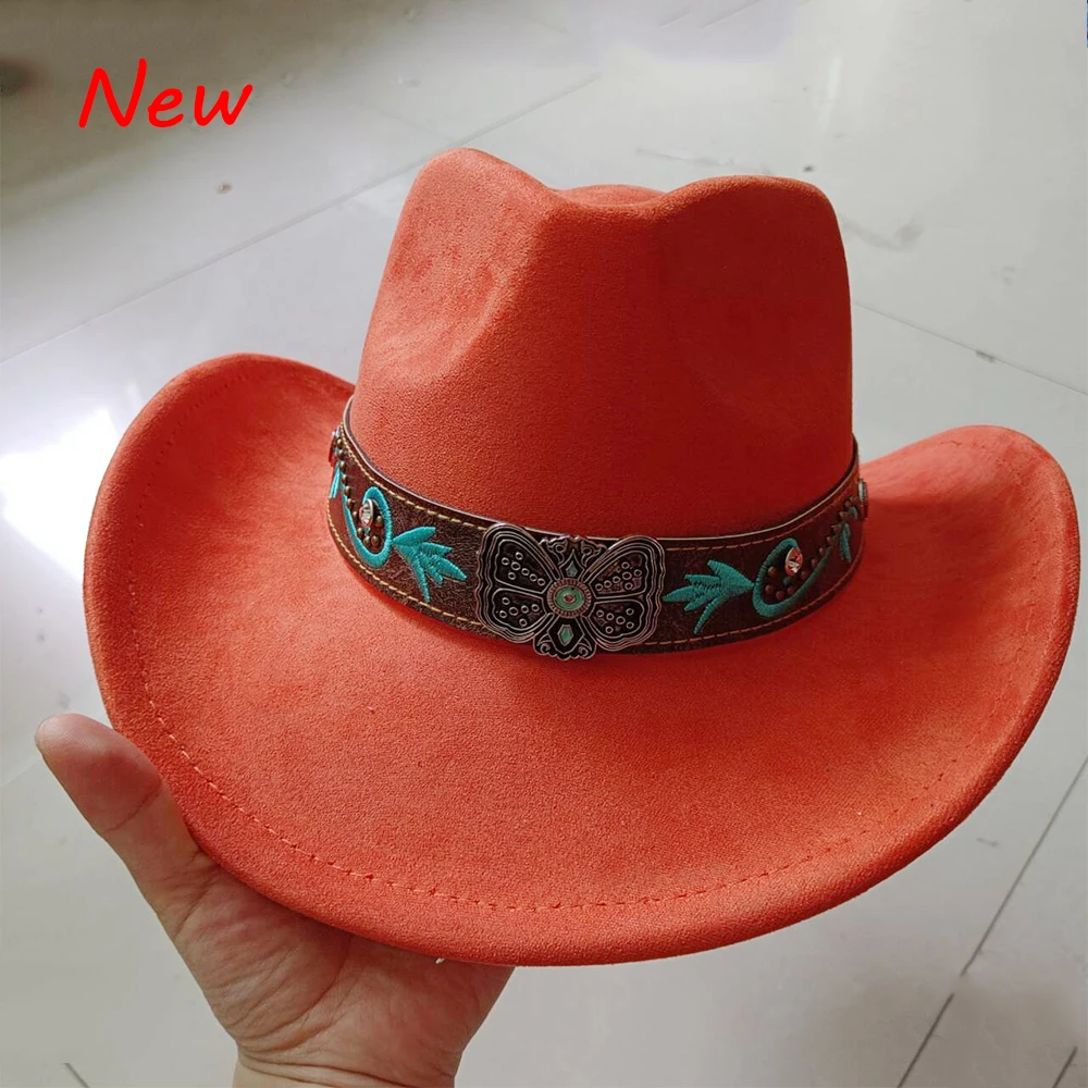 Suede big water drop cowboy hat 23 colors small brim top hat unisex suede jazz western cowboy ковбойская шляпа