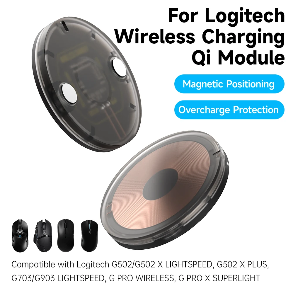 Carregador de Mouse Magnético sem Fio Módulo qi Carregamento sem Fio para Logitech g 403 502 703 903 g Pro g Pro x Faça Você Mesmo Acessórios