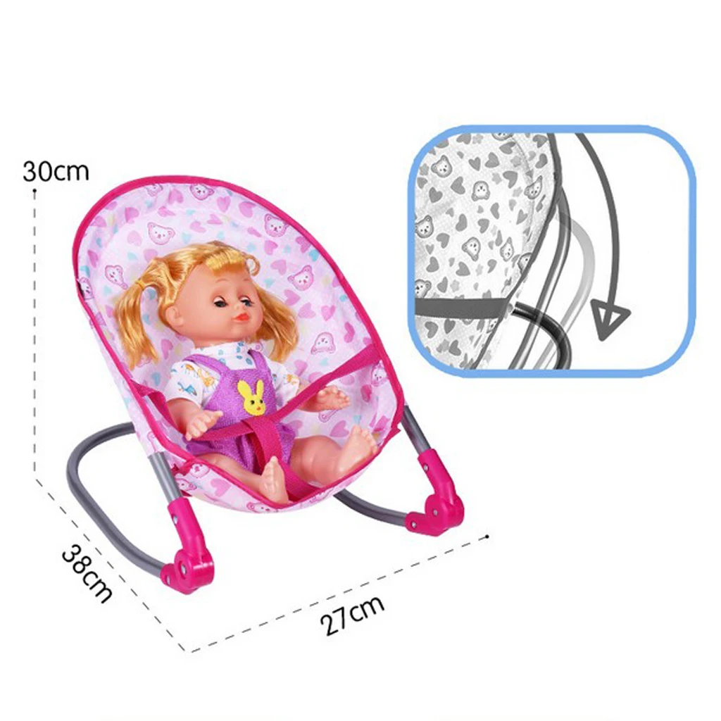 Simulation Baby Doll Bed Crib Furniture Toy Toddler Crib Plastic for 9 -12reborn Doll Nursery Room Decoration Birthday Gifts - 5