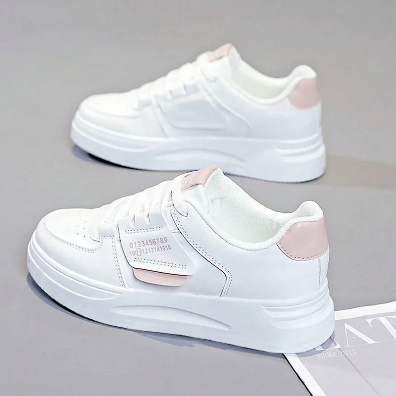 Zapatillas De Tenis Blancas De Suela Gruesa Para Mujeres