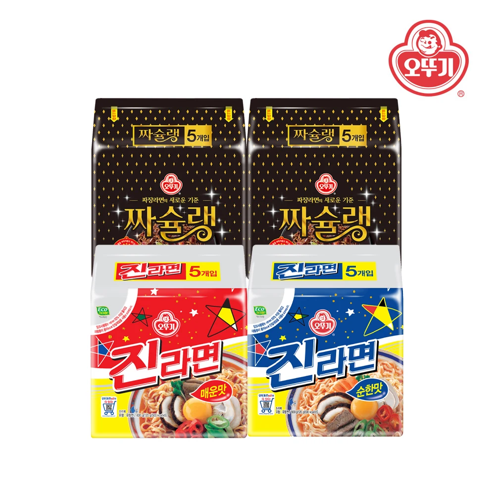 오뚜기 진라면 매운맛 5봉+진라면 순한맛 5봉+짜슐랭 10봉