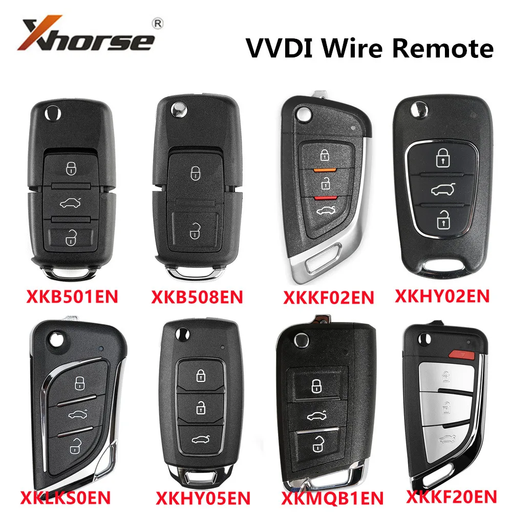 

10pcs Xhorse VVDI Wire Remote XKB501EN/XKB508EN/XKKF02EN/XKHY02EN/XKHY05EN/XKMQB1EN/ XKKF20EN for VVDI Key Tool
