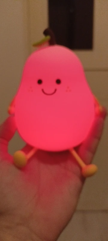 LED Pear Night Light - Soft Silicone Dimmable Nursery Lamp with 7 Colors photo review