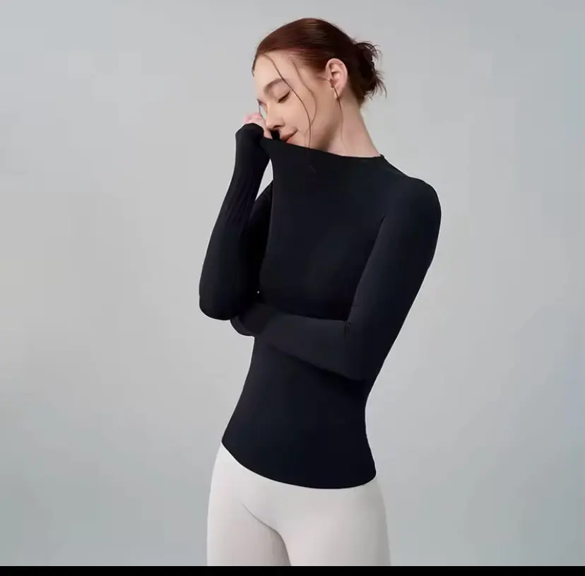 Elegant Women's Yoga Top - Half-High Collar Fitness Shirt photo review