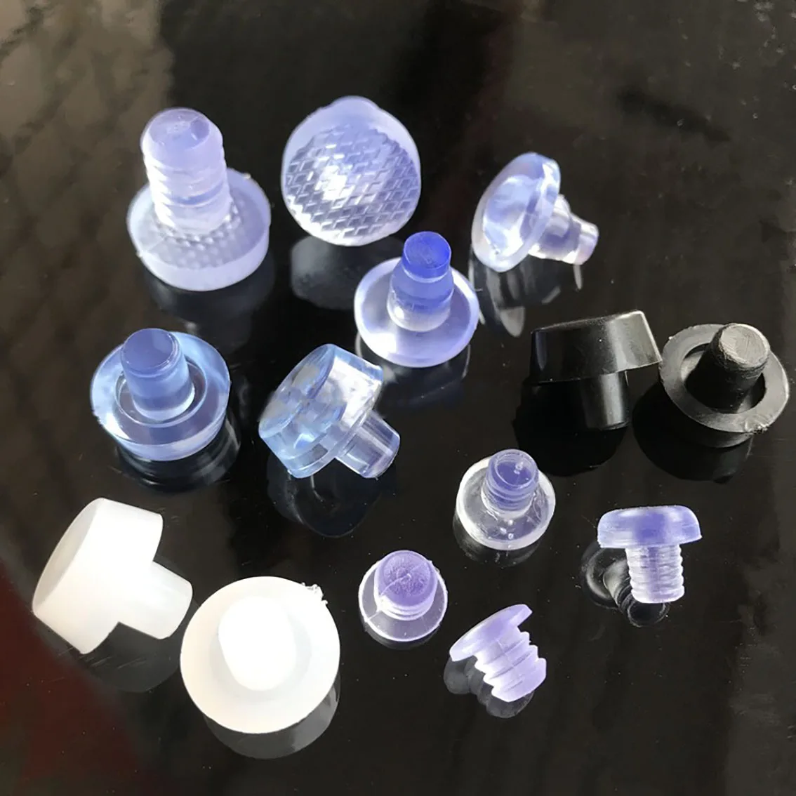 30Pcs 6/7/8mm Round Solid Plastic Seal Plugs Non-Slip Feet Pads Blanking End Caps Seal T Type Stopper Black/White/Transparent