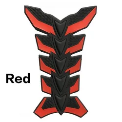 3D Carbon Fiber Motorcycle Tank Pad Protector - Fish Bone Style Sticker (Red)
