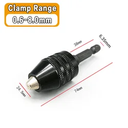 Keyless Drill Chuck Quick-Change Adapter with Hex Shank (1PC(0.6-8.0mm))