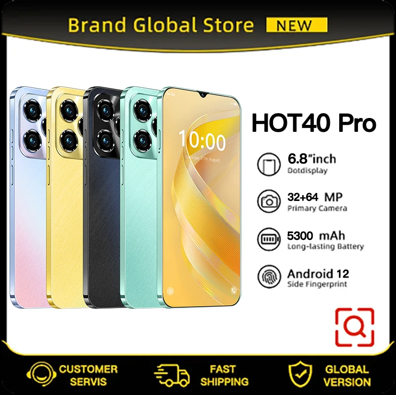 Cell Phone 40 Pro Mobile Phones Global Version Android 256GB WIFI Smart Phone 5300mah