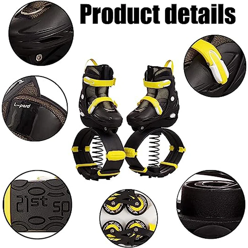 Adults/Kids/Child Youth Kangaroo Shoes Jumping Stilts Fitness Exercise, Anti-Gravity Running Boots,Yellow lnline Skates