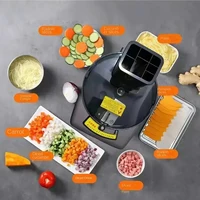 Machine à couper les légumes commerciale 100W, hachoir automatique pour légumes, carottes, pommes de terre, trancheuse, râpeuse et coupe-dés, coupe rapidement les légumes 6