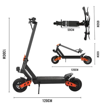 Monopattino elettrico SUNNIGOO per adulti 48V 15AH, forte capacità di salita, velocità 50 km/h, pneumatici da 10 pollici, monopattino fuoristrada con scheda NFC