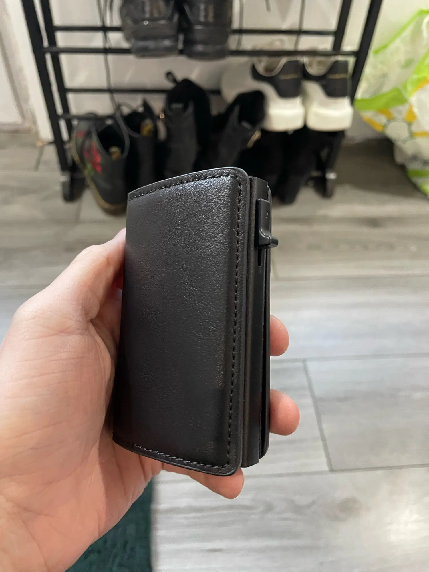 Airtag Wallet Men Carbon Fiber Rfid  Card Holder