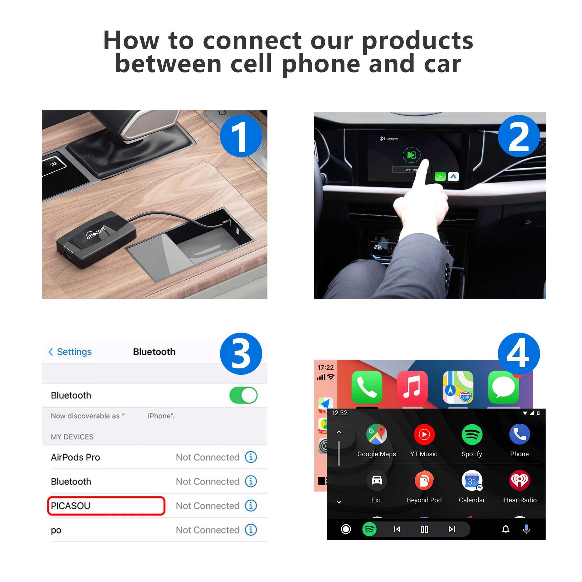 Wireless Car Adapter Android Auto  Adaptador Android Auto Inalámbrico -  A2a Wireless - Aliexpress