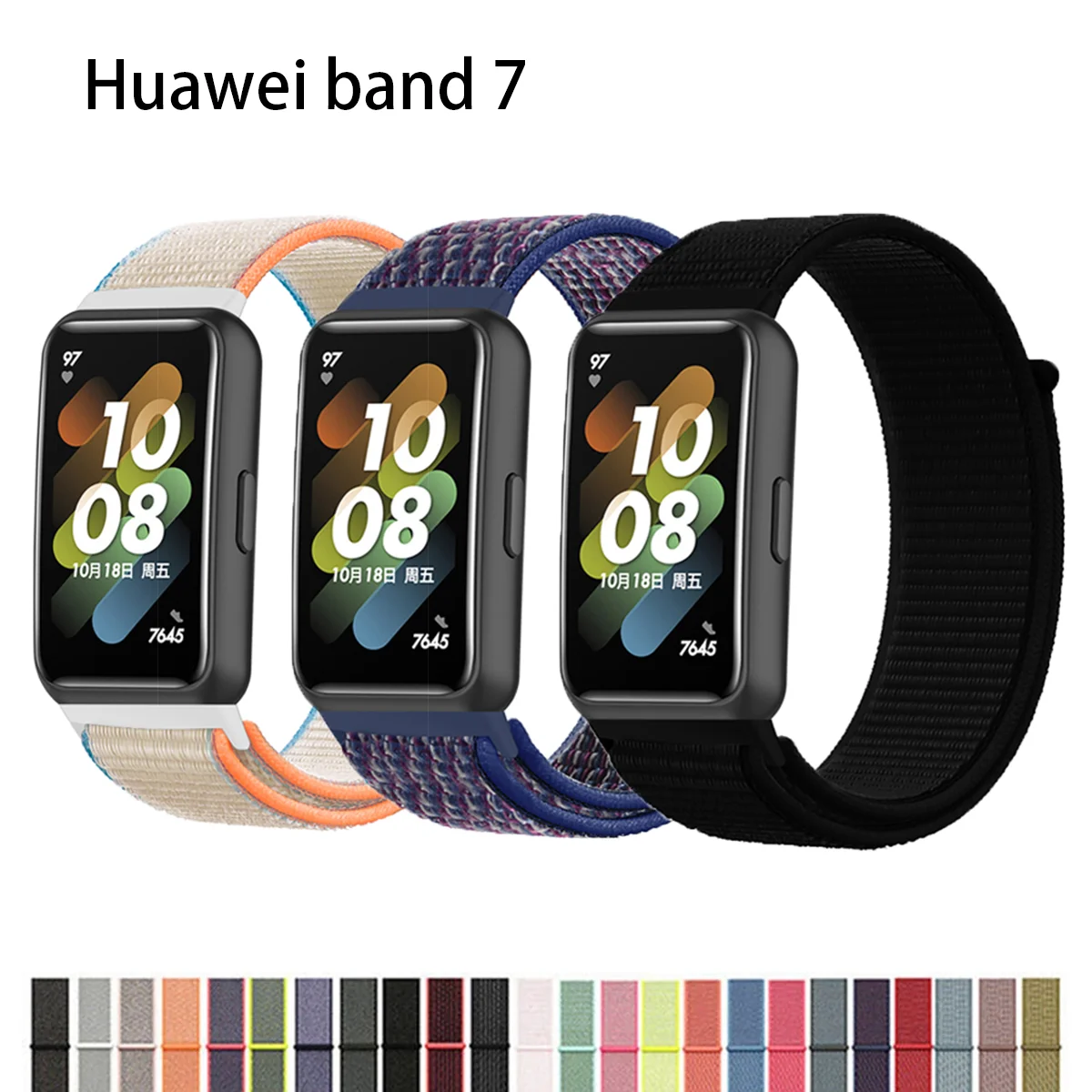 Ремешок нейлоновый для Huawei band 7 8, сменный спортивный браслет для смарт-часов