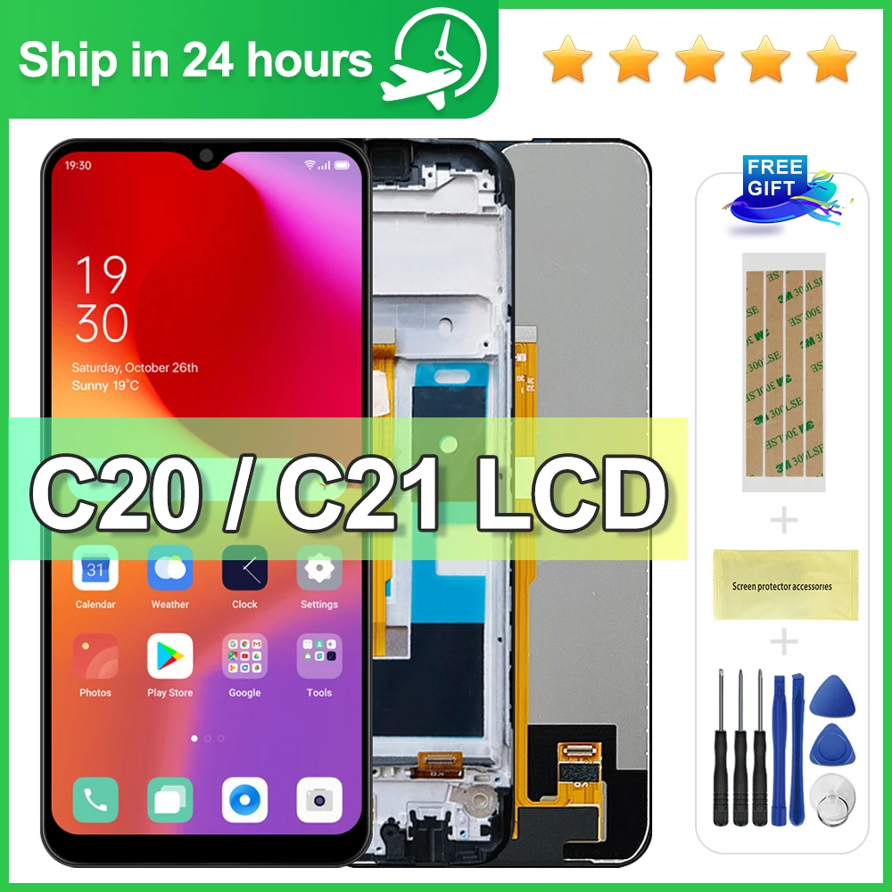

Оригинальный дисплей 6,5 дюйма для OPPO Realme C20 RMX3063, детали для замены ЖК-дисплея для Realme C21 RMX3201, дисплей