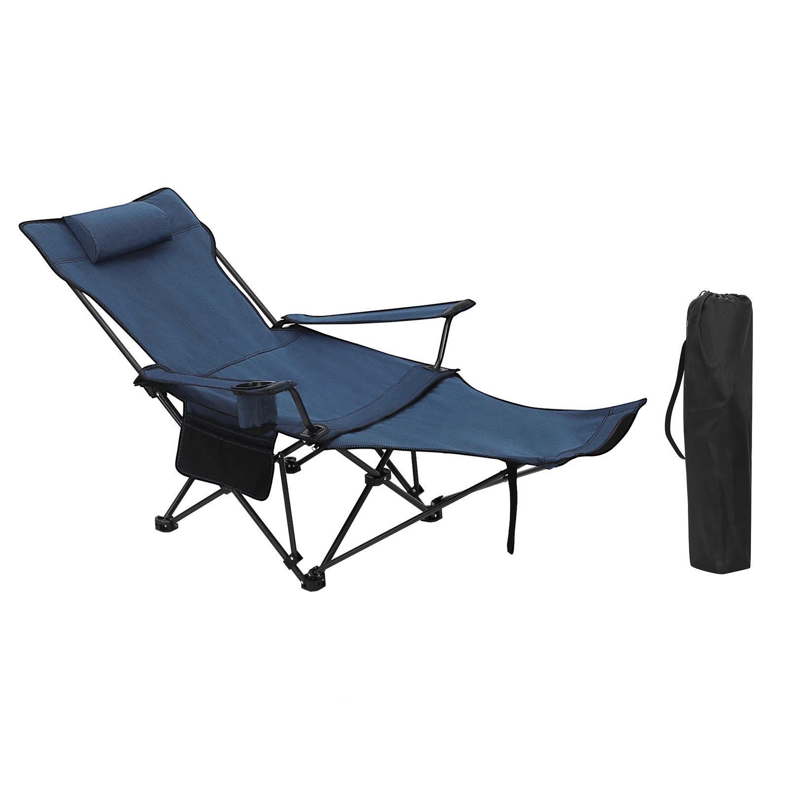 Chaise pliante pêche camping WOLTU avec repose-tête et repose-pieds réglables