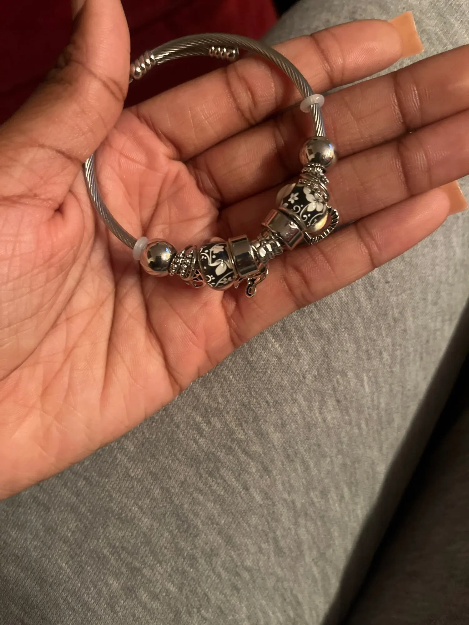 Silver Charm Bracelet | Elephant & Life Tree Design photo review