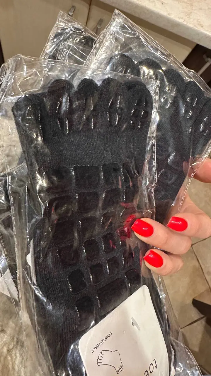 Heel Tab Cotton Grip Toe Socks 4 Pack