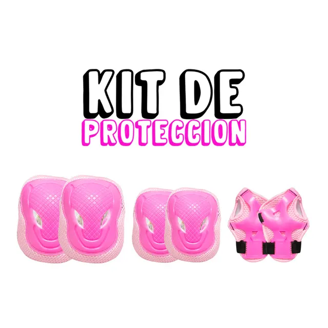 Protecciones Rodilleras Muñequeras Coderas para Deportes Patineta, Ciclismo, Scooter, Juvenill de 12 a 20 años Juego de equipo Económico de Protección para deportes al aire libre Protecciones Contra Caidas Rosa