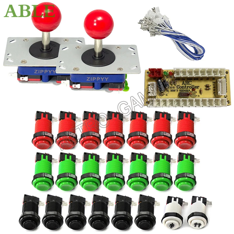 Bartop Arcade Machine 2 Player Zero Delay Kit Usb A Pc Raspberry Pi Happ Style Stick Illuminato Per Console Arcade
