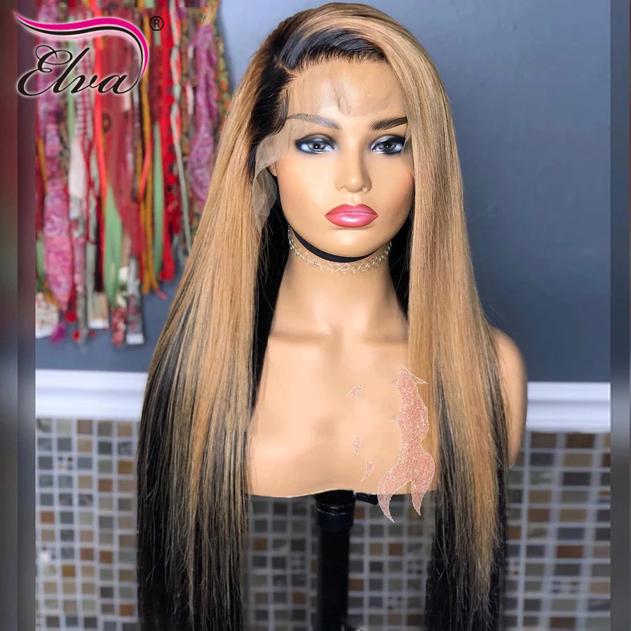 Elva Hair 13x6 Human Hair Bob Wigs For Black Women Pre Plucked With Baby  Hair Ombre Straight Short Lace Front Wig Remy Hair - Lace Wigs - AliExpress