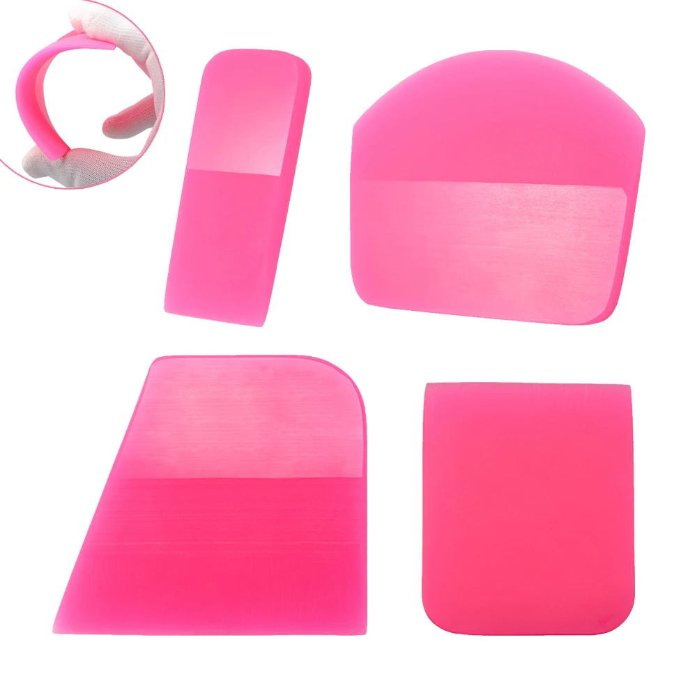 FOSHIO Soft PPF Rubber Scraper Mini Small Size Car Vinyl Wrapping Squeegee Window Tint Film Pasting Tool Windshield Water Rmover